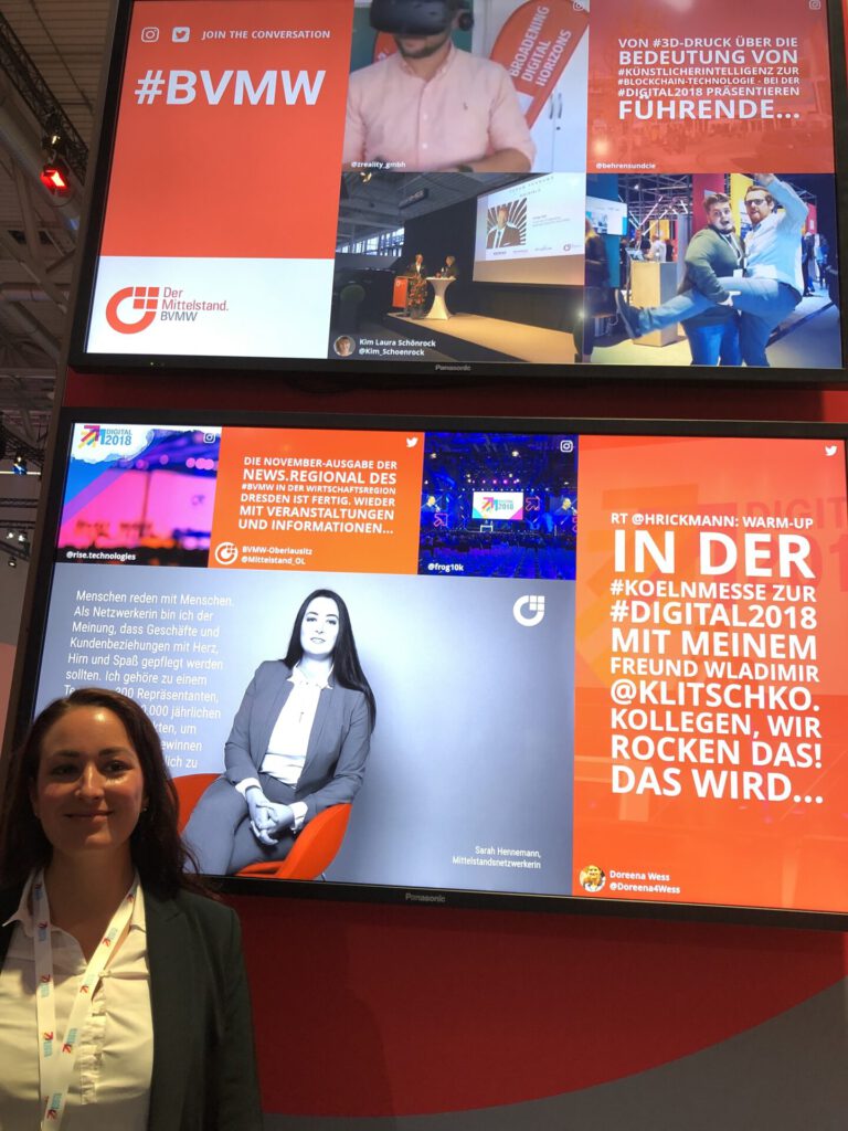 BVMW Mittelrhein Sarah Walenta Business Netzwerk zwischen Köln Frankfurt Trier Mainz auf der Digital X in Köln